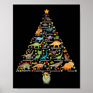 Fanny Dinosaur Weihnachtsbaum Süßer Dino Weihnacht Poster