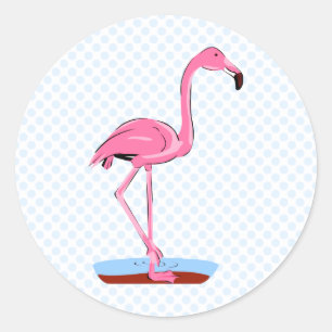 Fanny-Flamingo Runder Aufkleber