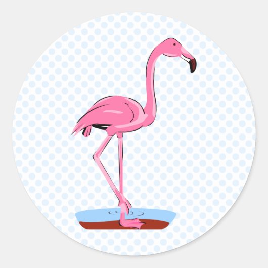 Fanny Flamingo Runder Aufkleber (Vorderseite)