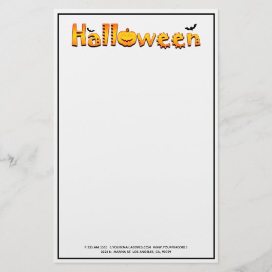 Fanny Halloween Briefpapier (Vorderseite)
