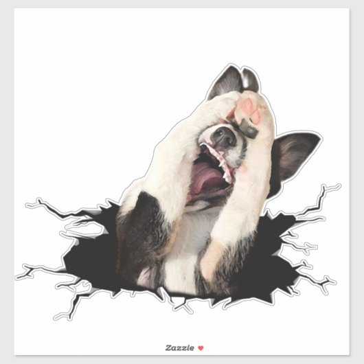 Fanny Hund Gesichtsaufkleber Aufkleber (Blatt)