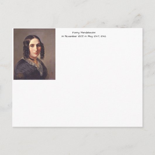 Fanny Mendelssohn, 1842 Postkarte (Vorderseite)