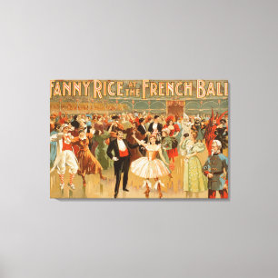 Fanny Rice auf dem französischen Ball Theaterauffü Leinwanddruck