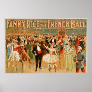 Fanny Rice auf der Theaterbühne des französischen  Poster