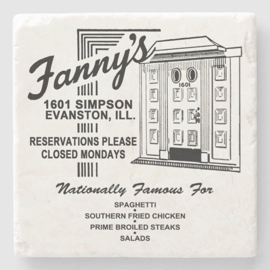 Fanny's Restaurant, Evanston, IL Steinuntersetzer (Vorderseite)