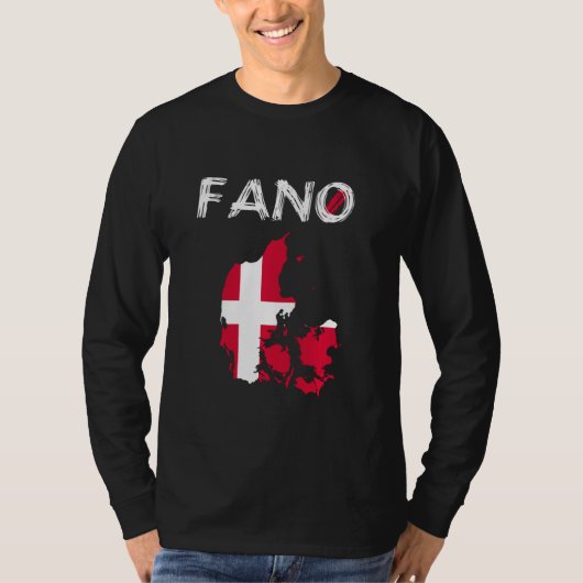 Fanö Fano Denmark Silhouette Map Flag Holid T-Shirt (Vorderseite)