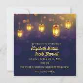 Fanous Lanterns on Lila Virtual Wedding Einladung (Vorderseite)