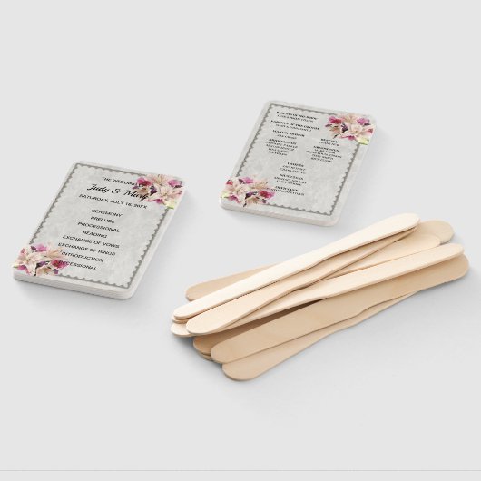 Fans des Hochzeitsprogramms "White Lily Floral Mar Fächer (Non-assembled)