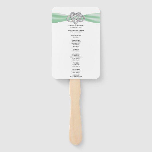 Fans des Programms für grüne Herzenshochzeiten Fächer (Rückseite)