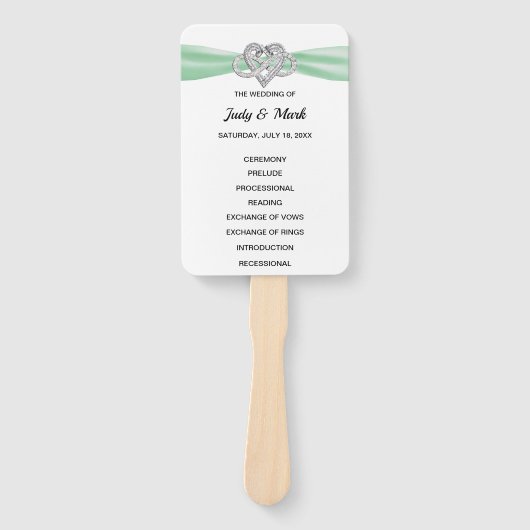 Fans des Programms für grüne Herzenshochzeiten Fächer (Vorderseite)