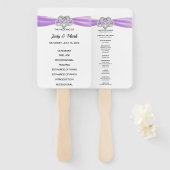 Fans des Programms für lila Herzhochzeiten Fächer (Vorne und Hinten)