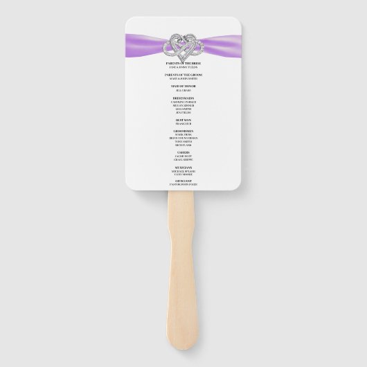 Fans des Programms für lila Herzhochzeiten Fächer (Rückseite)