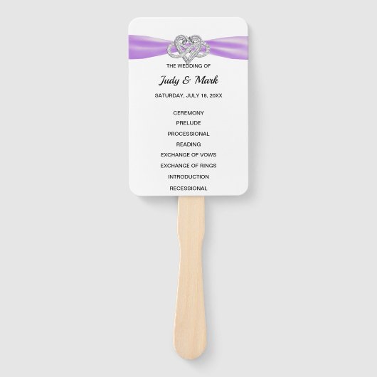 Fans des Programms für lila Herzhochzeiten Fächer (Vorderseite)