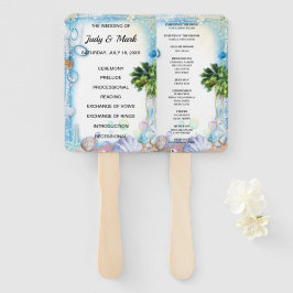 Fans des Tropical Beach Seashell Wedding Program Fächer