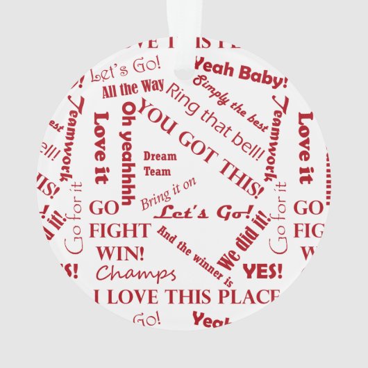 Fans ermutigende Worte Ornament (Rückseite)