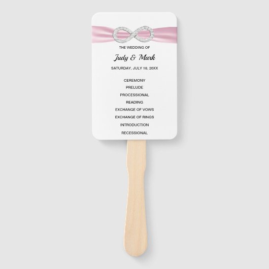 Fans von Pink Diamond Infinity Wedding Program Fächer (Vorderseite)