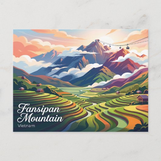 Fansipan-Berg Vietnam Postkarte (Vorderseite)