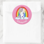 fantabulos Unicorn Party Pink Runder Aufkleber (Tasche)