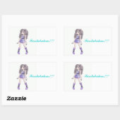 "Fantabulous" Aufkleber mit Mädchen im lila Kleid (Blatt)