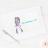 "Fantabulous" Aufkleber mit Mädchen im lila Kleid (Umschlag)