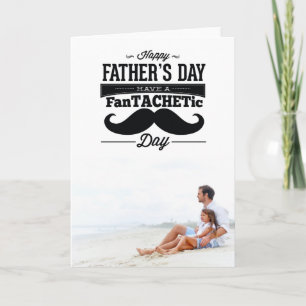 Fantachetic Mustache Happy Father's Day Foto Card Karte