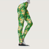Fantail Goldfish mit grünem Blasen-Vector Leggings (Rechts)