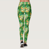Fantail Goldfish mit grünem Blasen-Vector Leggings (Rückseite)