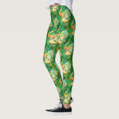 Fantail Goldfish mit grünem Blasen-Vector Leggings (Links)