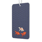 Fantail Goldfish über Seigaiha Wave Pattern Japani Autolufterfrischer (Links)