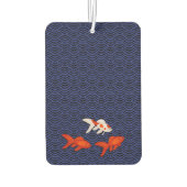 Fantail Goldfish über Seigaiha Wave Pattern Japani Autolufterfrischer (Rückseite)