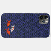 Fantail Goldfish über Seigaiha Wave Pattern Japani Case-Mate iPhone Hülle (Rückseite (Horizontal))