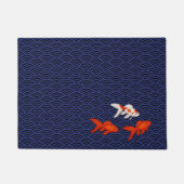 Fantail Goldfish über Seigaiha Wave Pattern Japani Fußmatte (Vorderseite)