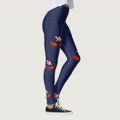 Fantail Goldfish über Seigaiha Wave Pattern Japani Leggings (Rechts)