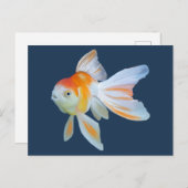 Fantail Goldfish Watercolor Postkarte (Vorne/Hinten)