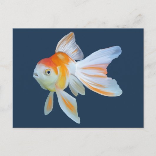 Fantail Goldfish Watercolor Postkarte (Vorderseite)