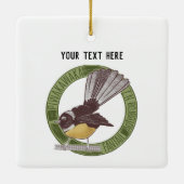 Fantail Neuseeland Native Bird Aotearoa NZ Keramikornament (Rückseite)