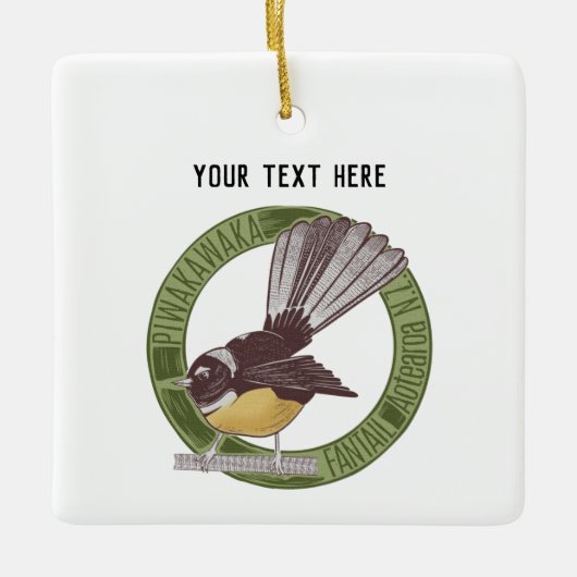 Fantail Neuseeland Native Bird Aotearoa NZ Keramikornament (Vorderseite)