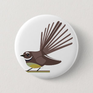 Fantail Neuseeland Vogel Vector Button