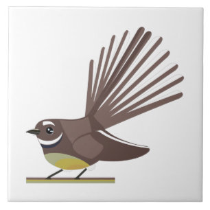 Fantail Neuseeland Vogel Vector Fliese