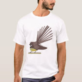 Fantail Neuseeland Vogel Vector T-Shirt (Vorderseite)