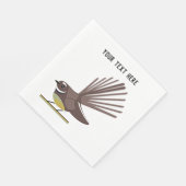 Fantail New Zealand bird Vector Serviette (Ecke)