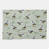 Fantail NZ Indianervögel Muster Geschirrtuch (Horizontal)