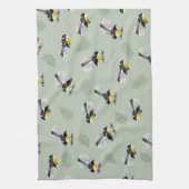 Fantail NZ Indianervögel Muster Geschirrtuch (Vertikal)