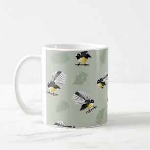 Fantail NZ Vogelmuster Kaffeetasse