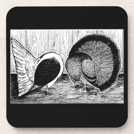 Fantail Pair Getränkeuntersetzer (Vorderseite)