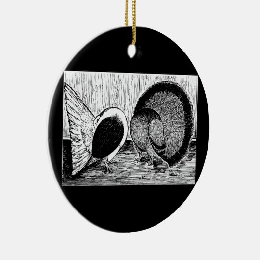 Fantail Pair Keramikornament (Rechts)