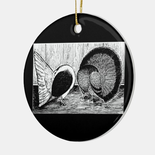 Fantail Pair Keramikornament (Links)