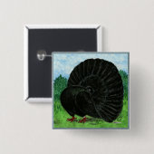 Fantail Pigeon Black Button (Vorne & Hinten)