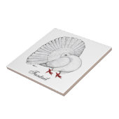 Fantail Pigeon White Fliese (Seite)