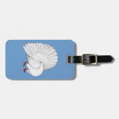 Fantail Pigeon White Gepäckanhänger (Vorderseite horizontal)